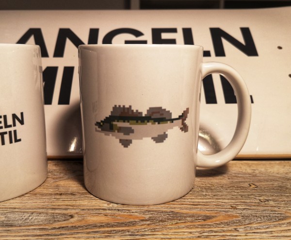 Angeln mit Stil Tasse - Pixel Fisch Zander