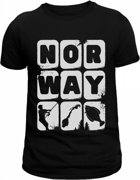 Norwegen T-Shirt - Norway (S - 5XL) Angeln in Norwegen by Angeln mit Stil