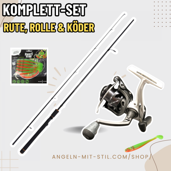 Raubfisch Spinnrute & Rolle Komplett Set - Ready to Fish (Barsch, Zander & Hecht Kombo)